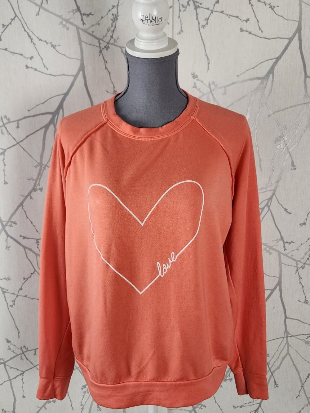 Good Hyouman Orange Modal Fleece Lined Graphic Sweatshirt